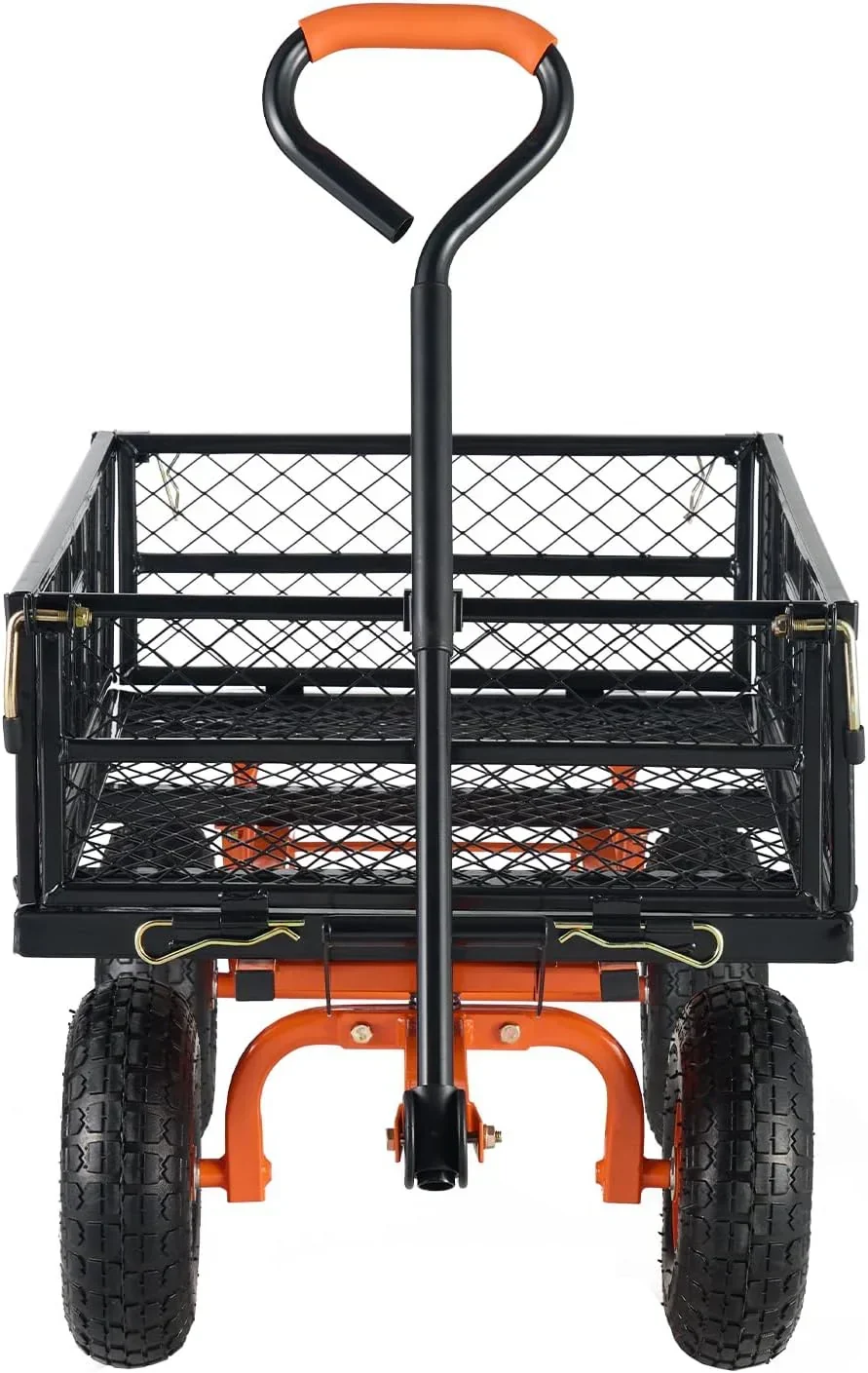 Garden Dump Cart. Heavy Duty Garden Wagon Yard Dump Wagon with Removable Sides. Convert to Flatbed. Utility Liner. 10in All Terrain Wheels