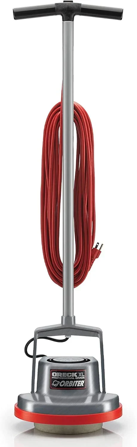 Commercial Orbiter Hard Floor Cleaner Machine. Multi-Purpose Floor Cleaning. Random Orbital Drive. Wide Cleaning Path. 50-Foot Long Cord. ORB550MC. Gray/Red-Oreck