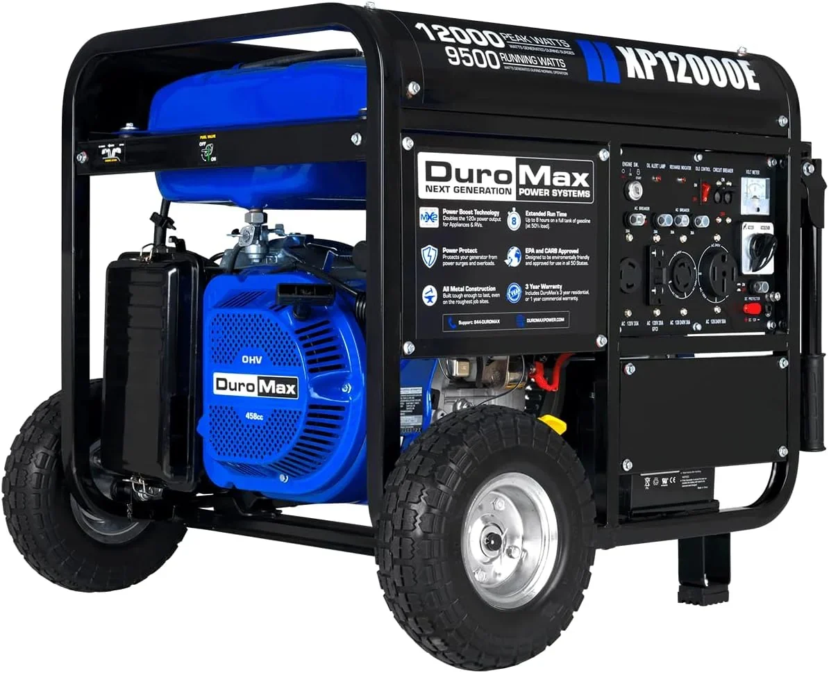 13.000-Watt Dual Fuel Portable Generator - Gas & Propane. Electric Start. Whole Home Backup Power. Transfer Switch Ready. RV & Emergency Ready
