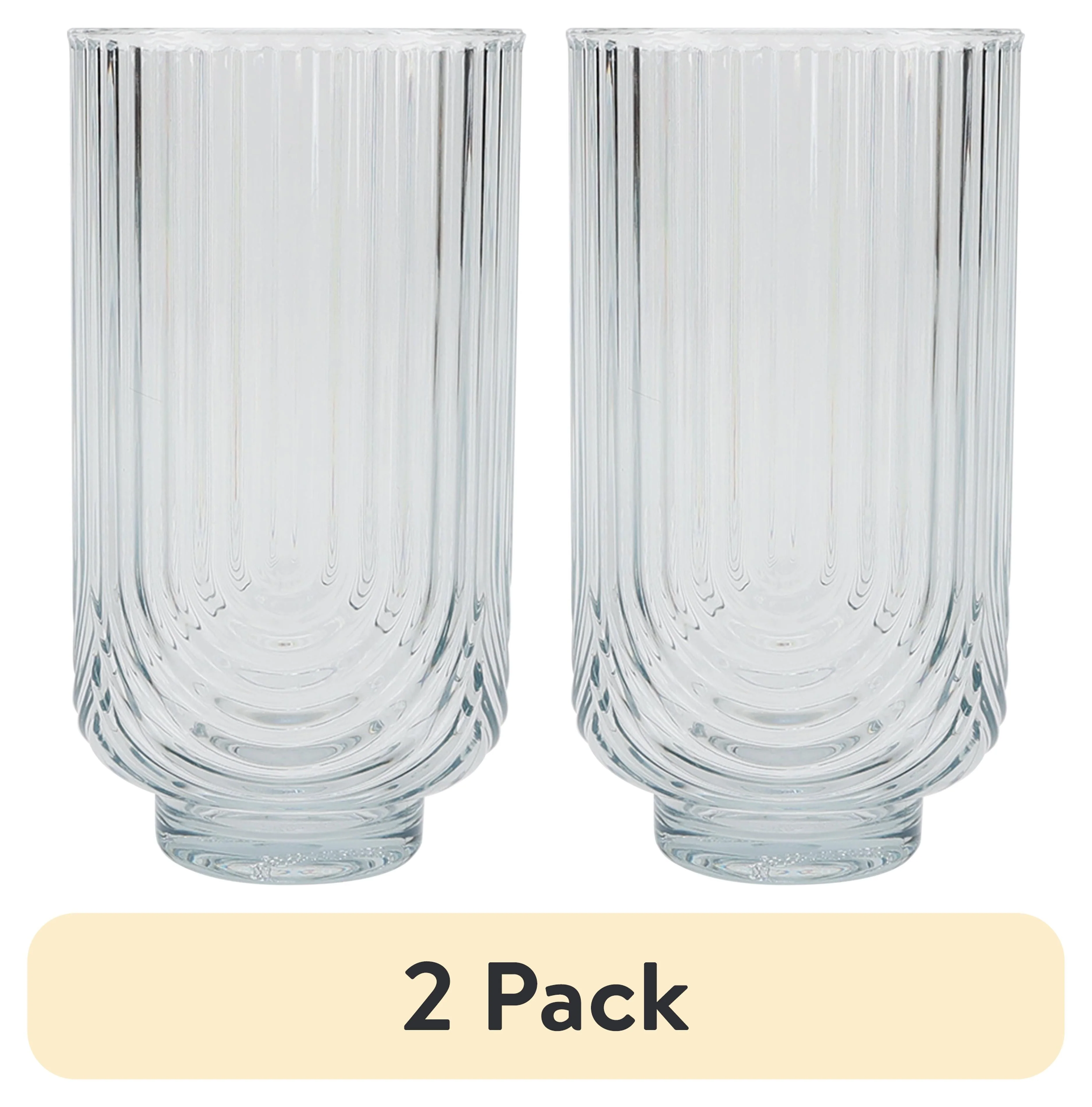 (2 pack) Better Homes & Gardens 21-Ounce Tritan Tall Ribbed Arch Tumbler. Teal