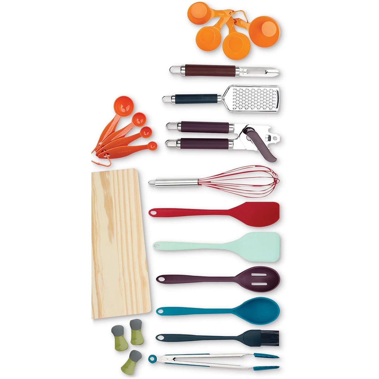 22 Piece Kitchen Gadget Set with Tongs. Whisk. Measuring Spoons. Cups. and More