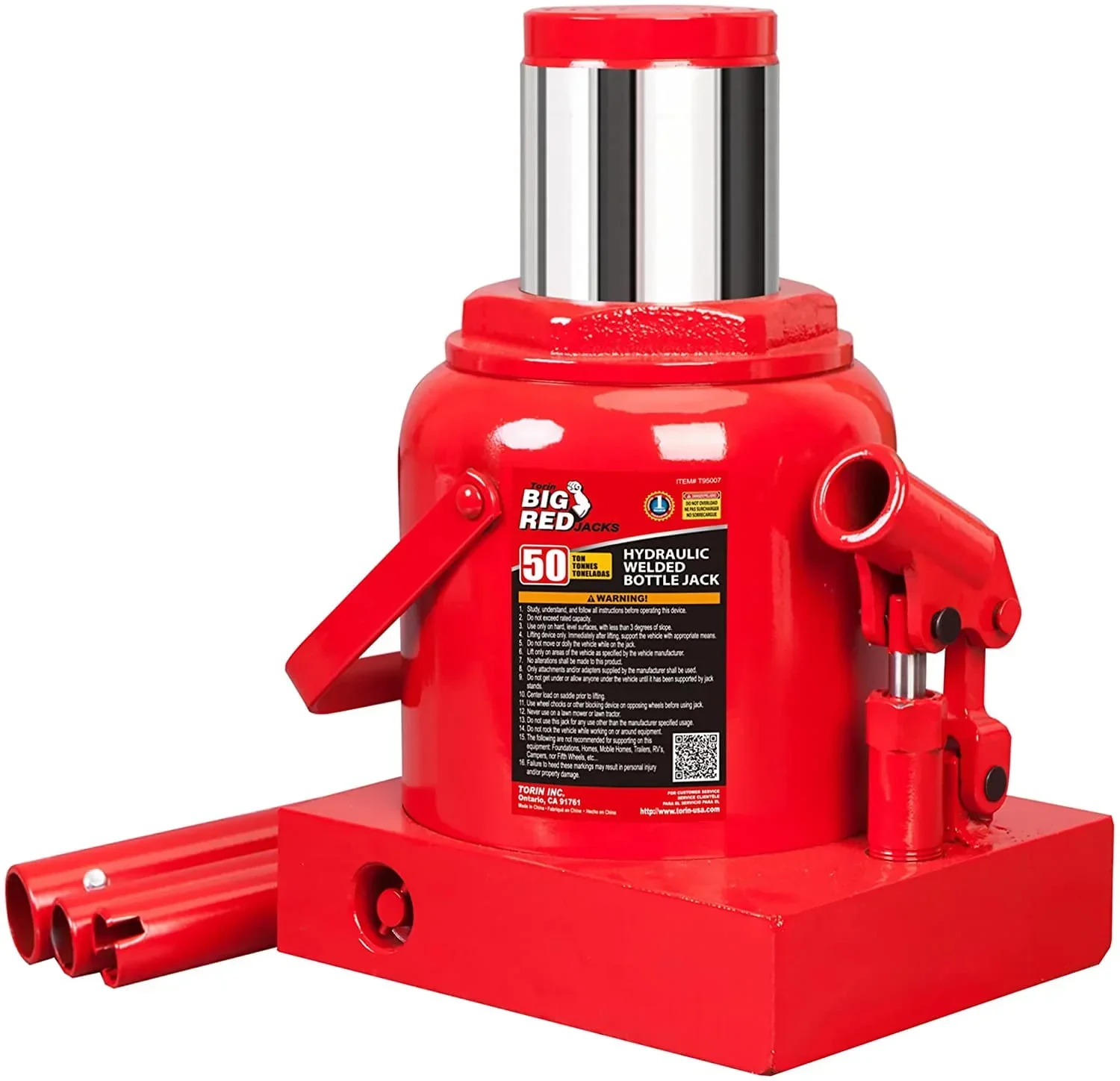 BIG RED 50 Ton Low Profile Hydraulic Bottle Jack ?C Welded Construction for Automotive & Heavy Lifting