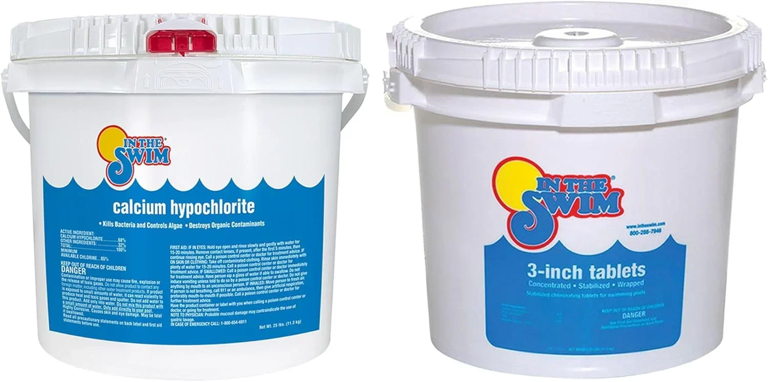 Pool Shock 68% Cal-Hypo Granular Sanitizer for Crystal Clear Water Defends Against Bacteria. Algae. and Microorganisms
