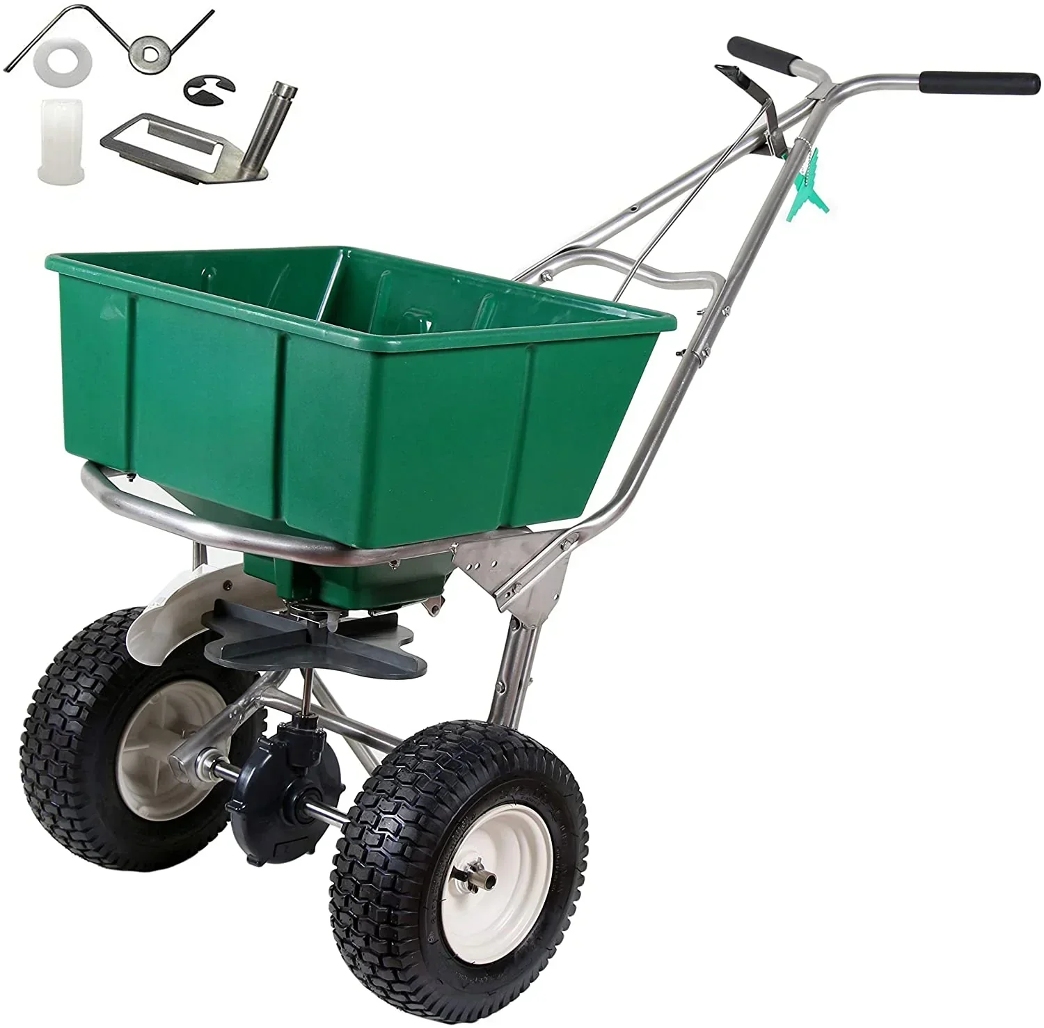 High Wheel Walk-Behind Fertilizer Spreader with Agitator Repair Kit (Bundle. 2 Items)