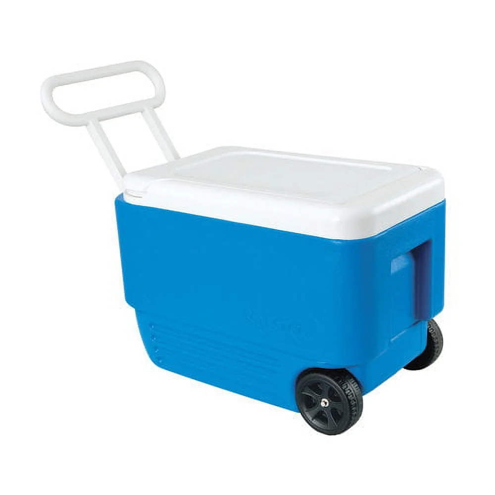 38-Quart Wheelie Cool Hardsided Wheeled Cooler - Blue
