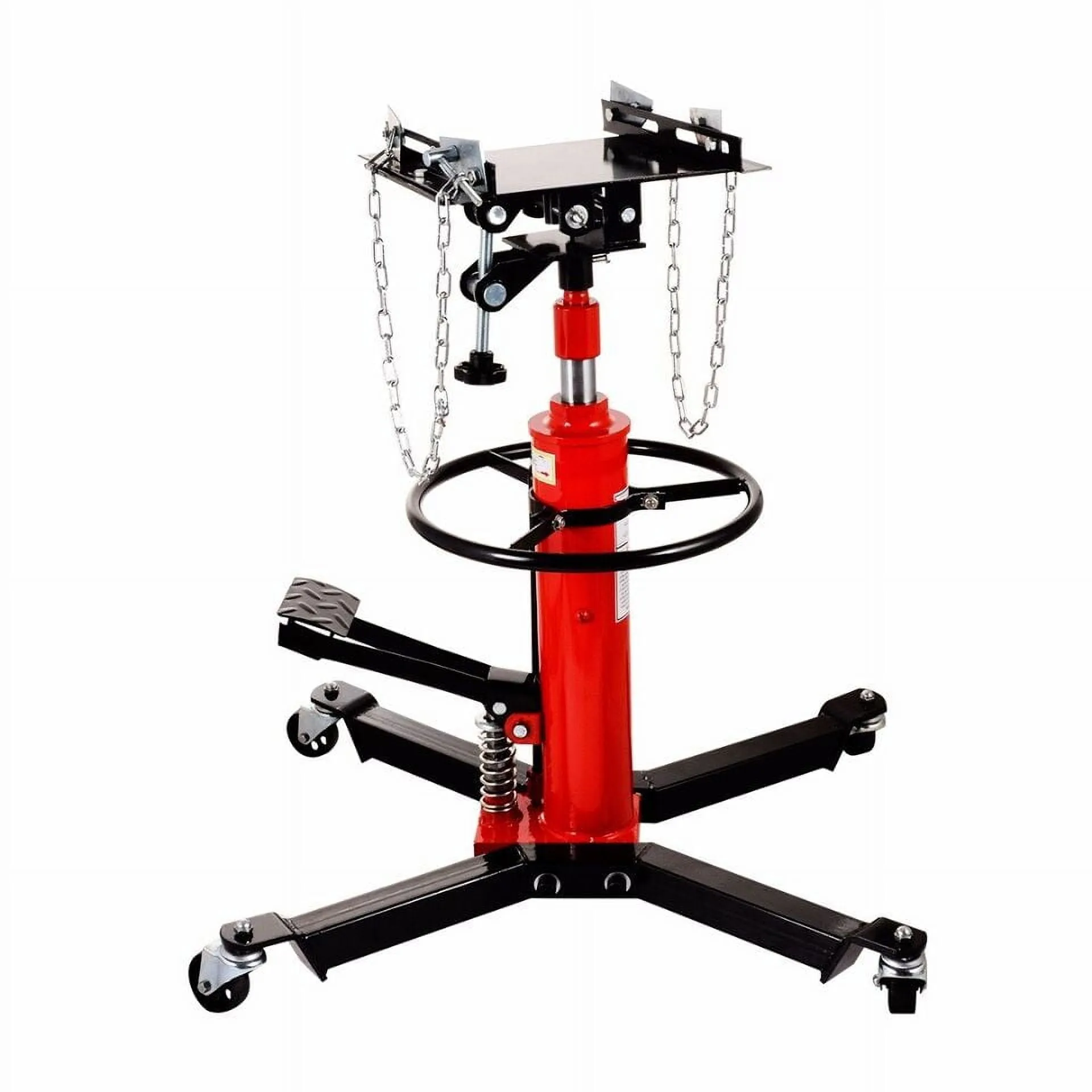 Hydraulic Car Transmission Jack Vertical Lift.1660 Pounds.360°Rotating Wheel Lift.Red