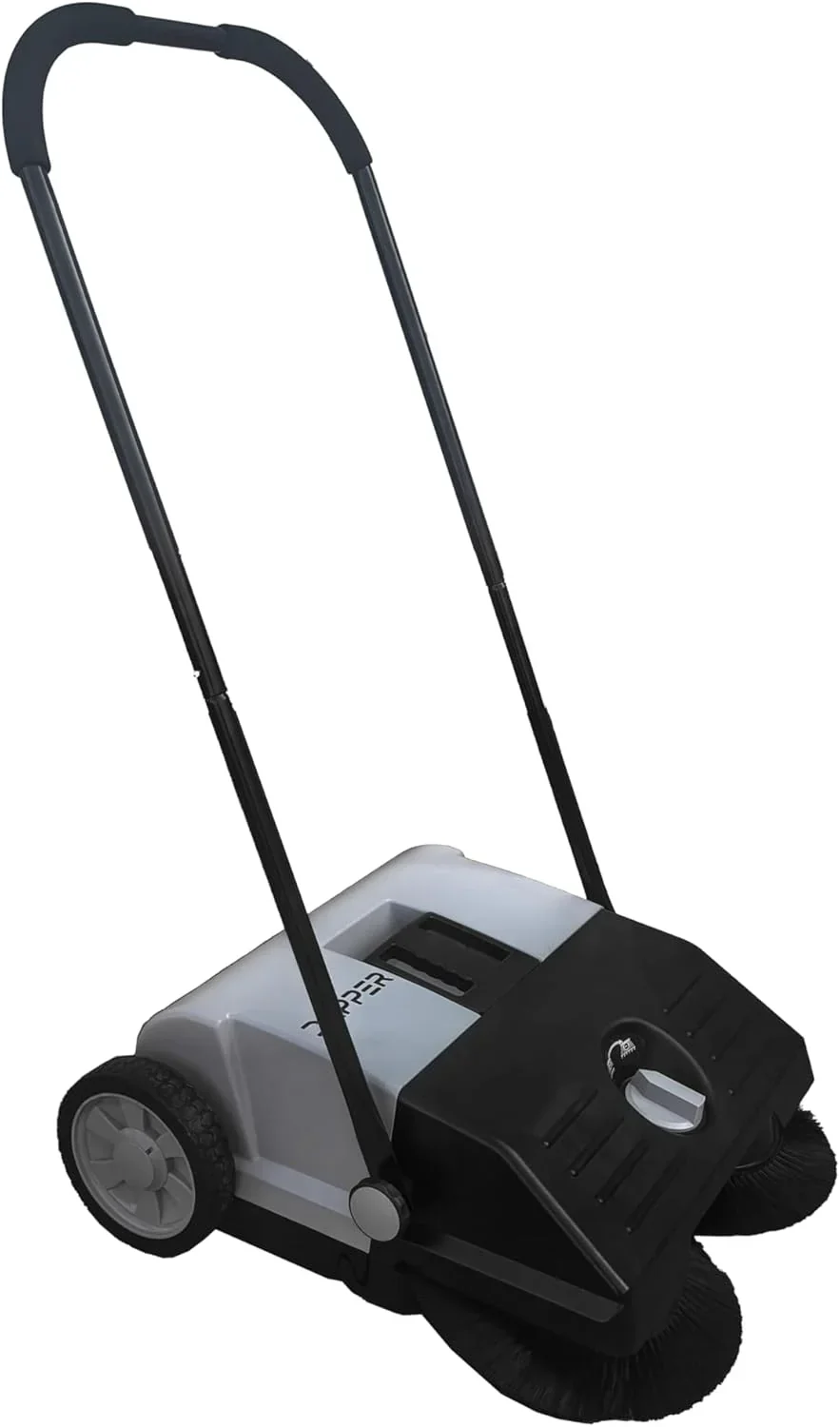 Walk-Behind Outdoor Hand Push Floor Sweeper - 5.25 Gallon Capacity - 25.5 Sweeping Width - Sweeps up to 27.900 ft2 / Hour. Grey