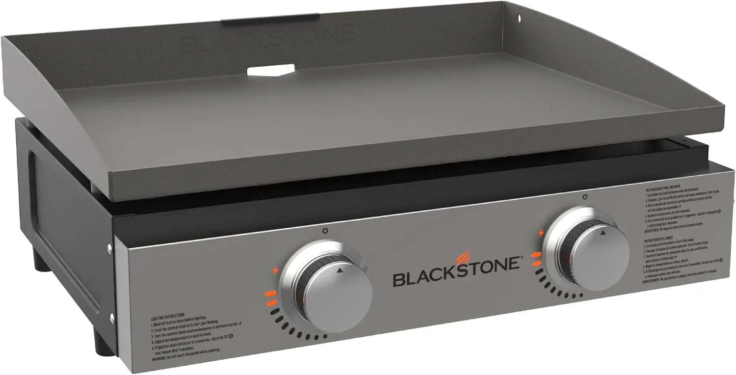 Blackstone 1666 22 Tabletop Griddle with Stainless Steel Faceplate. Powder Coated Steel. Black