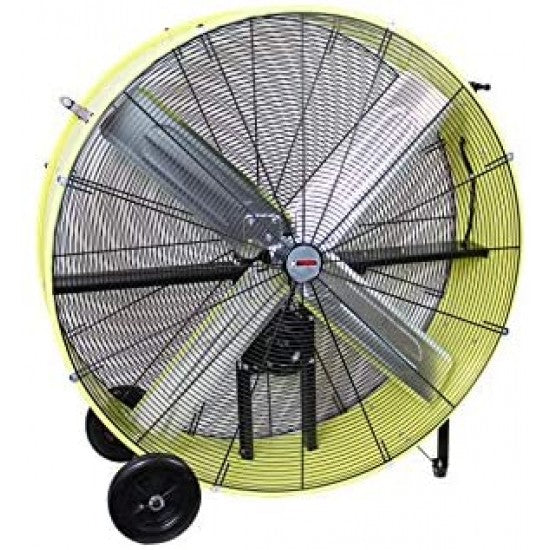 K Tool International 42??? Belt Drive Drum Fan; Industrial. Garage. Shop. High Speed 2-Speed. Durable. Cut-Off Protection. Easy Mobility Rubber Wheels; SAFETY YELLOW KTI77743