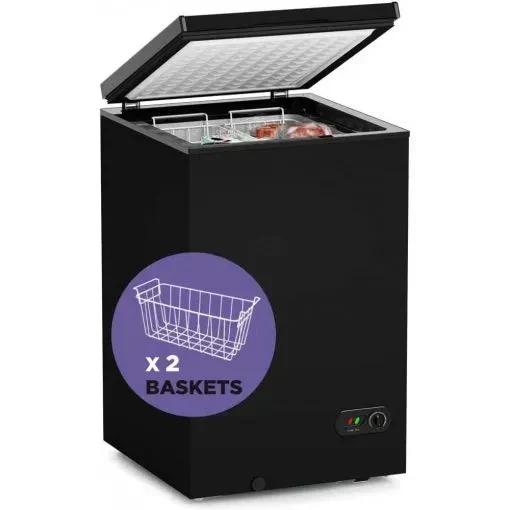 Chest Freezer ?C 3.5 Cu Ft with 2 Removable Baskets ?C Reach In Freezer Chest ?C Quiet Compact Freezer ?C 7 Temperature Settings ?C Black