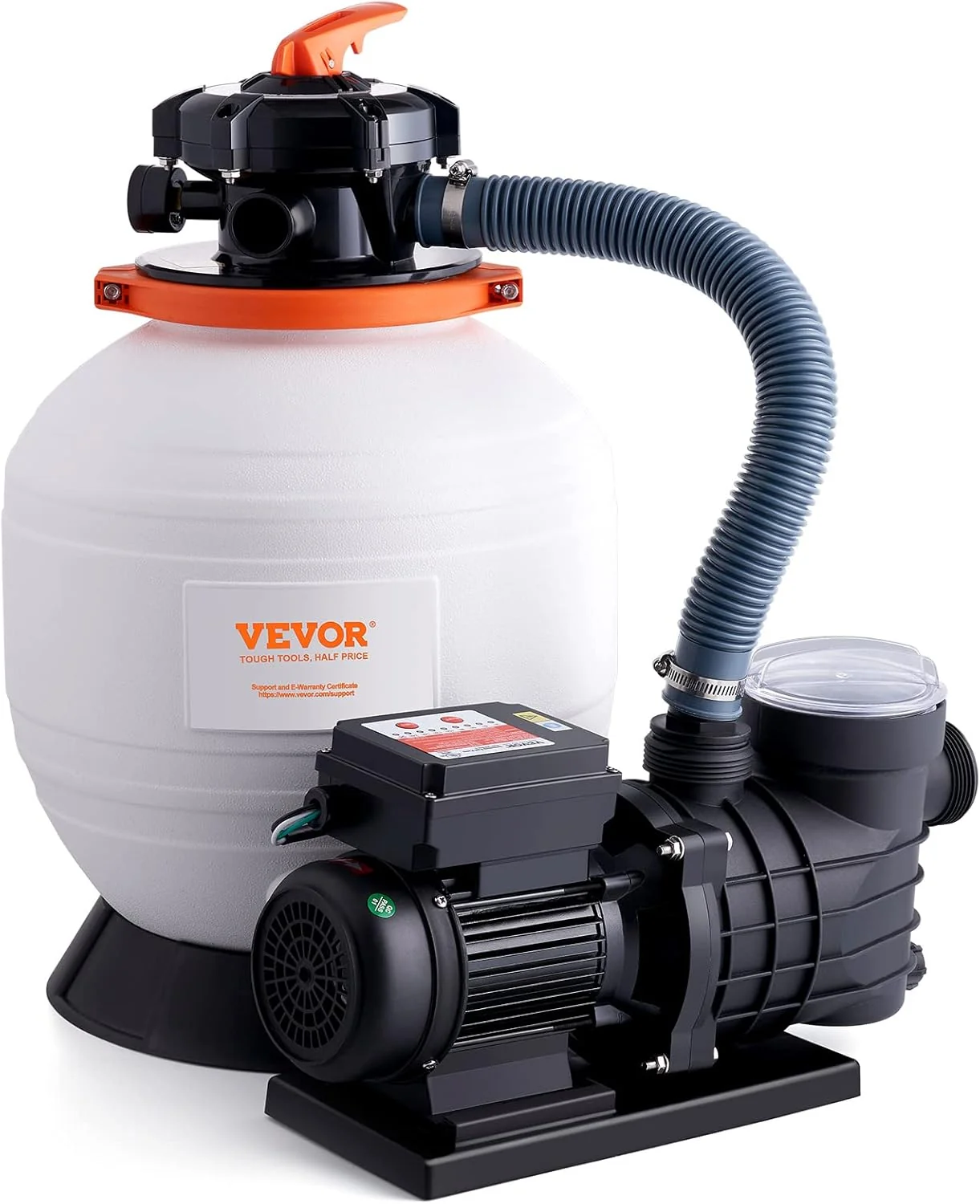 Outdoor swimming pool sand filter pump. 16 inches. 3500 liters/minute. 1 horsepower. swimming pool water pump system and filter kit set. equipped with 6-way multi-interface valve and filter basket. suitable for both household and commercial swimming