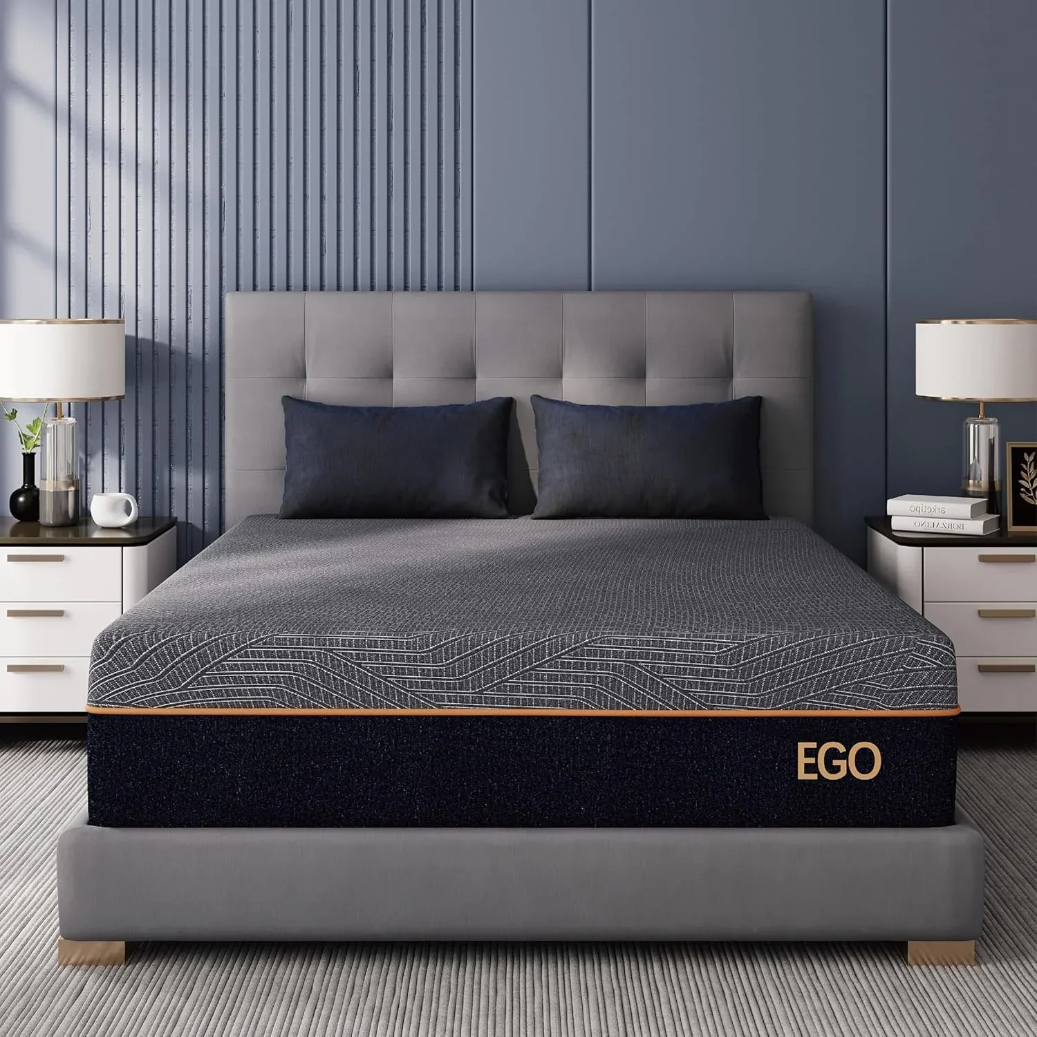 S14 Inch King Size Memory Foam Mattress for Back Pain. Cooling Gel Mattress Bed in a Box. Made in USA. CertiPUR-US Certified. Therapeutic Medium Mattress. 76x80x14 Black
