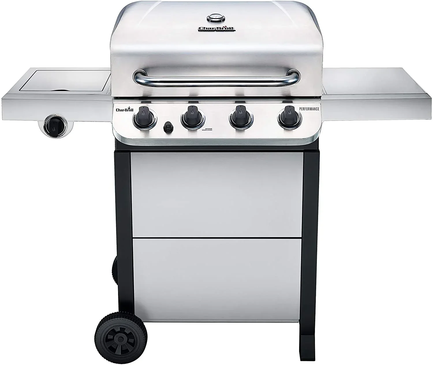 Char-Broil 463377319 Performance 4-Burner Cart Style Liquid Propane Gas Grill. Stainless Steel