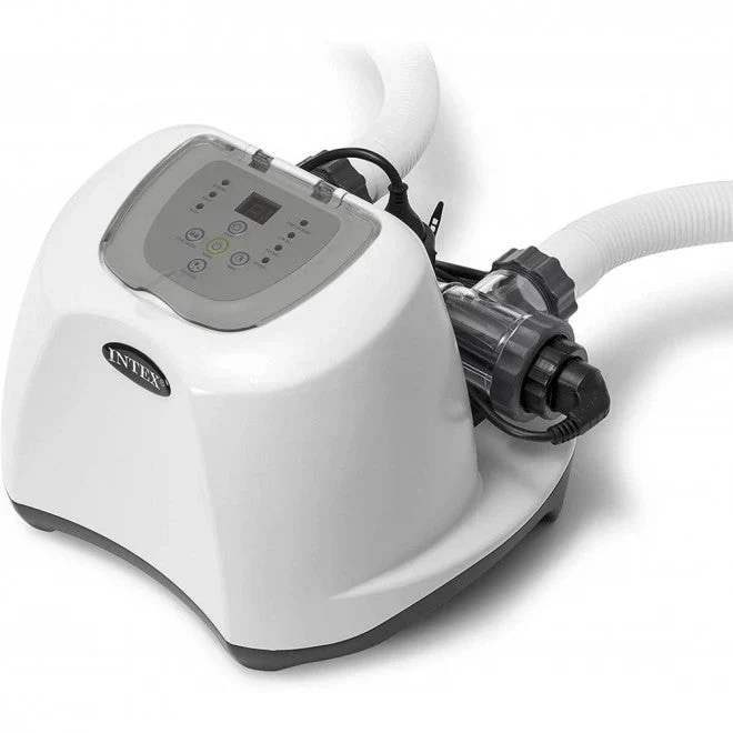 INTEX KRYSTAL CLEAR SALTWATER SYSTEM WITH E.C.O. (ELECTROCATALYTIC OXIDATION) FOR UP TO 15000-GALLON ABOVE GROUND POOLS. 110-120V WITH GFCI