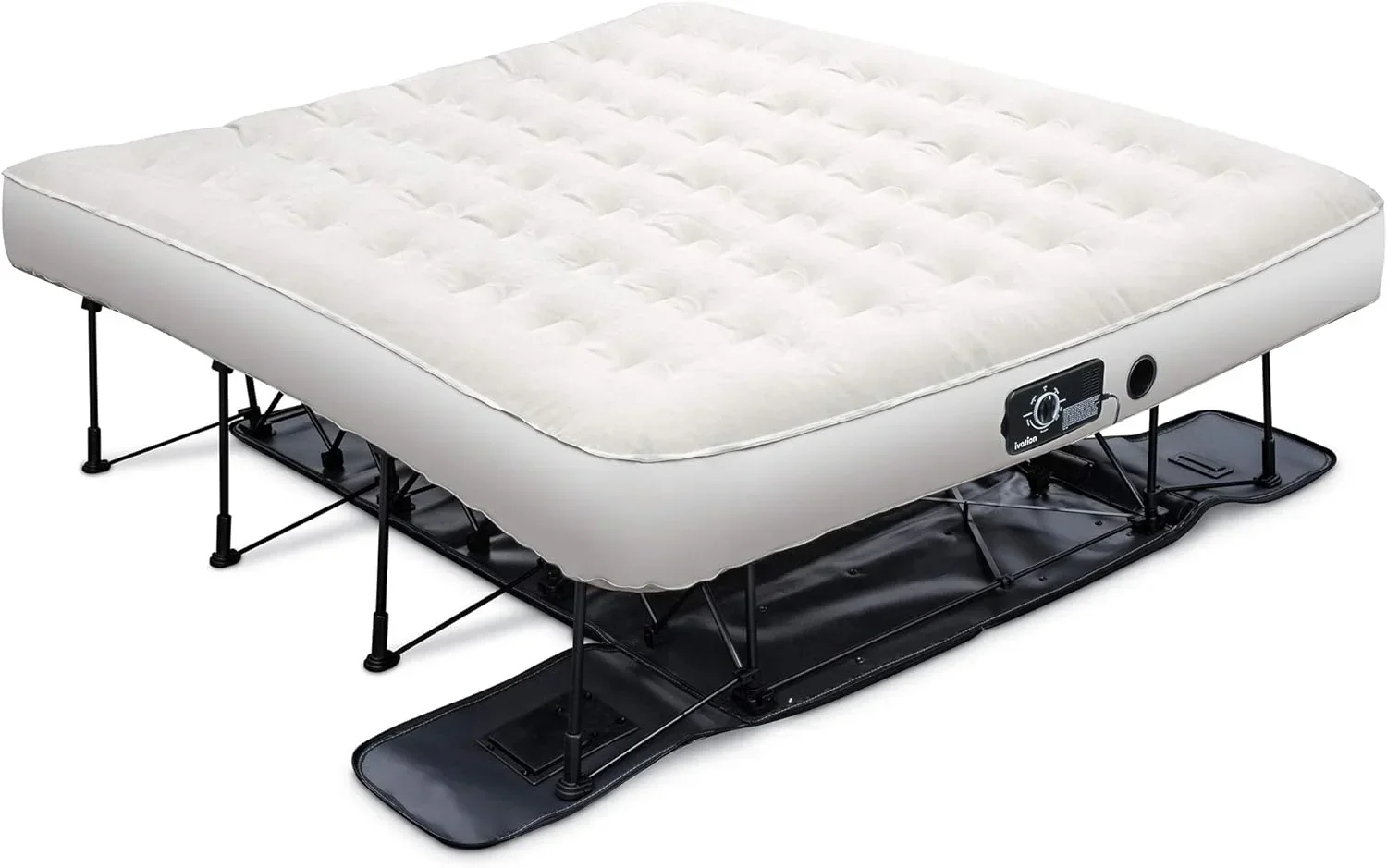 EZ-Bed (King) Air Mattress with Frame & Rolling Case. Self Inflatable. Blow Up Bed Auto Shut-Off. Comfortable Surface AirBed. Best for Guest. Travel. Vacation. Camping