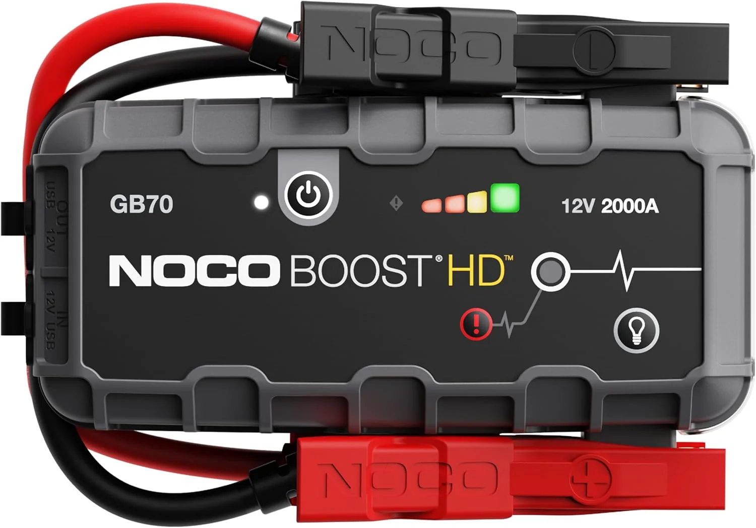 2000A UltraSafe Jump Starter ?C 12V Lithium Battery Booster Pack. Portable Jump Box. Power Bank & Jumper Cables - for 8.0L Gas and 6.0L Diesel Engines