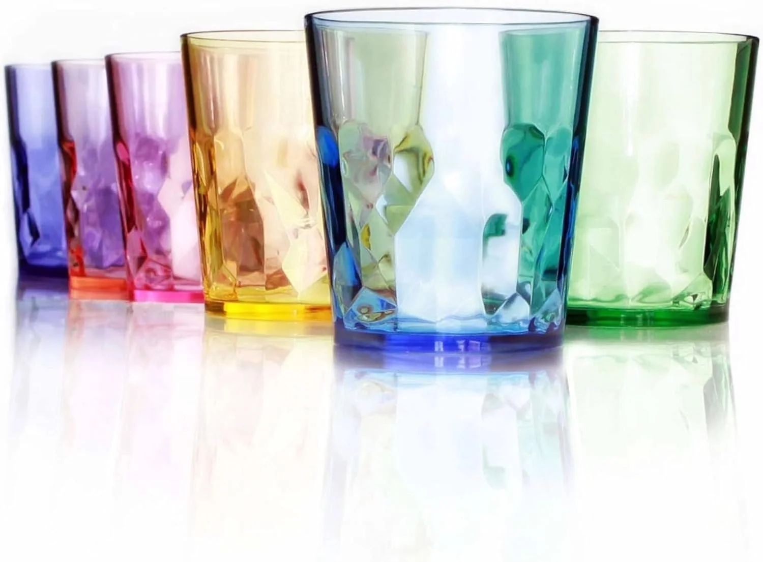 - 13oz Unbreakable Drinking Glasses Set of 6 - - Super Grade Plastic - for Gifts - - Cups Drinkware Tumblers