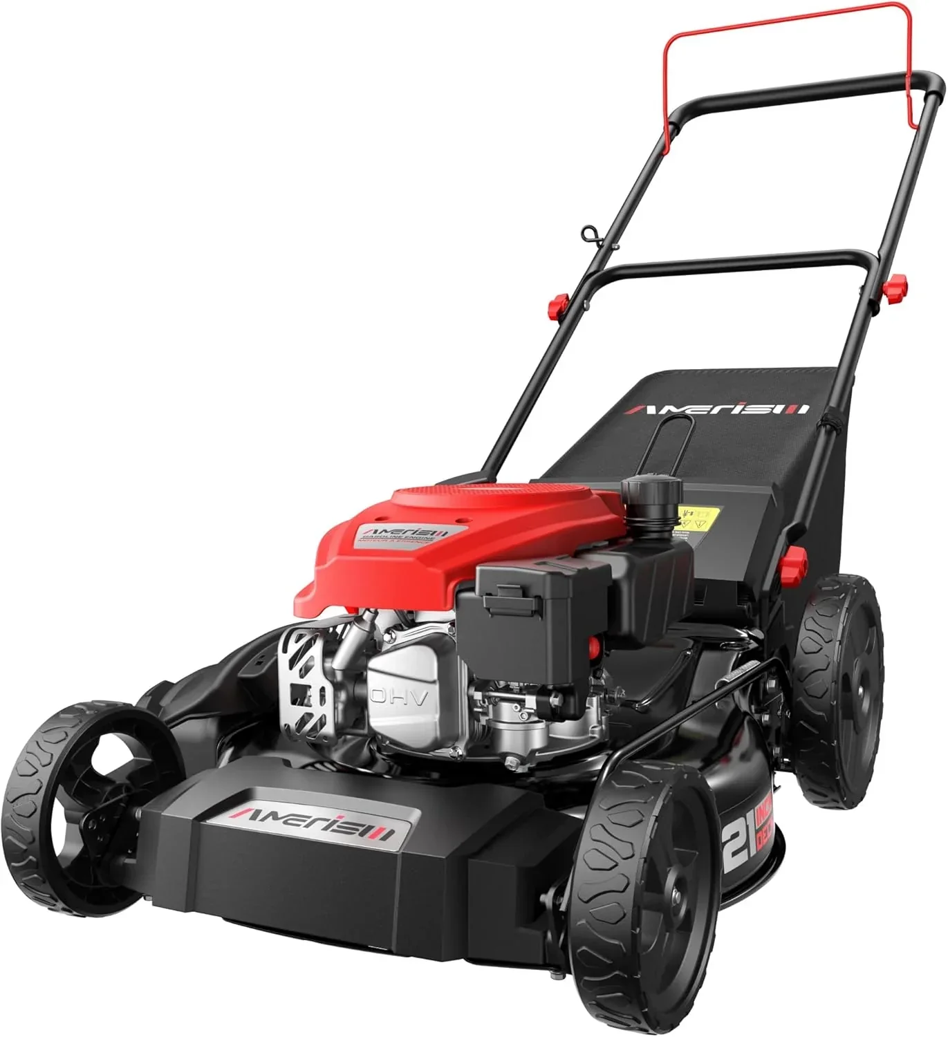 21 Steel Deck Gas Lawn Mower. Heavy-Duty 3-in-1 Push Mower. 144cc 4-Stroke Engine. 6-Position Height Adjustment. Large 1.4 Bushel Grass Catcher. Durable & Efficient for Yard & Garden
