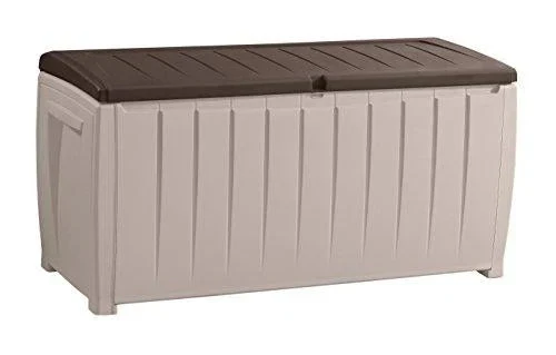 Novel Plastic Deck Storage Container Box Outdoor Patio Furniture 90 Gal. Brown