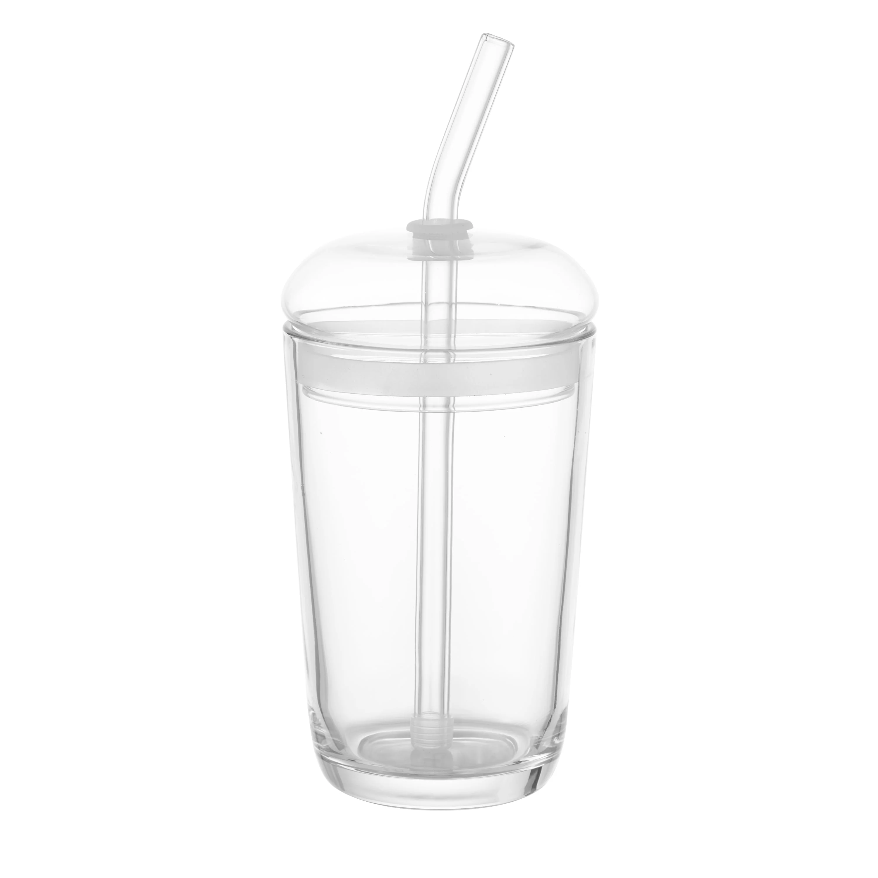 Better Homes & Gardens 16 oz Dome Lid Glass Tumbler. Clear