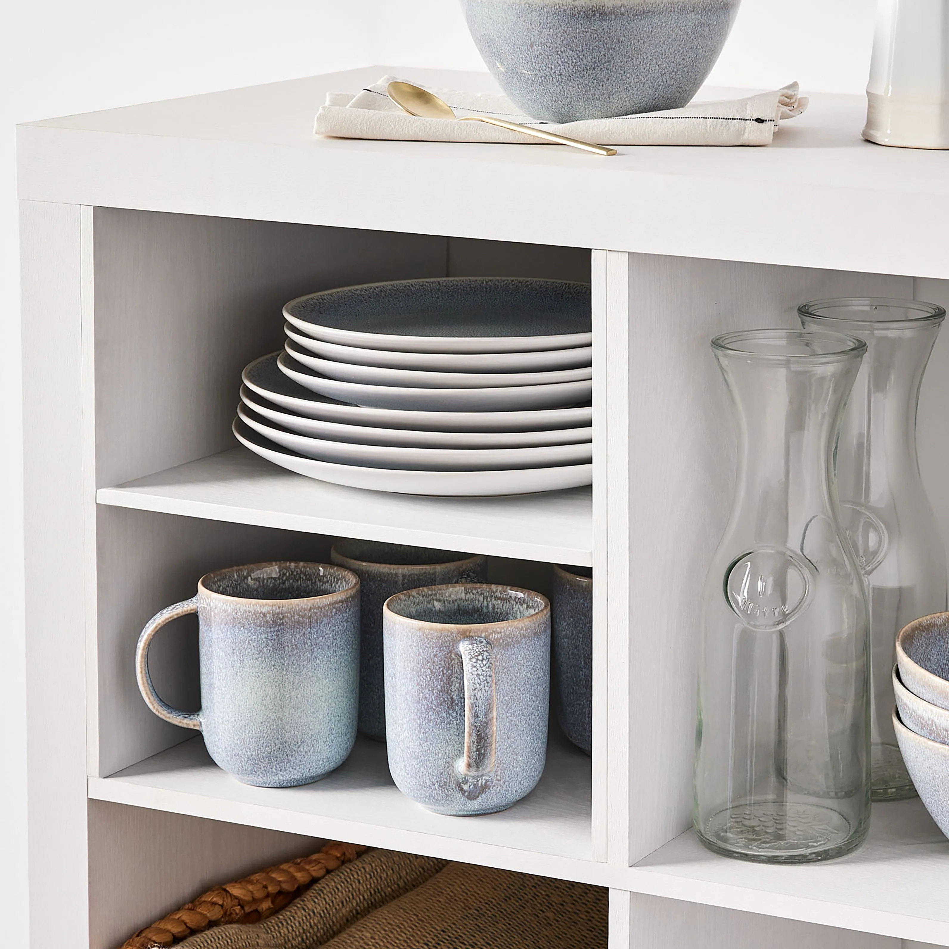 Better Homes & Gardens H Shelf Insert for Cube Organizers. White Texture