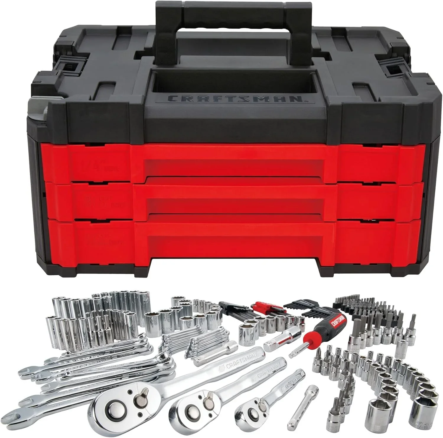 262-Piece Mechanic Tool Set. Master Socket Set with 3-Drawer VERSASTACK Tool Box. SAE/Metric Set (CMMT45309)
