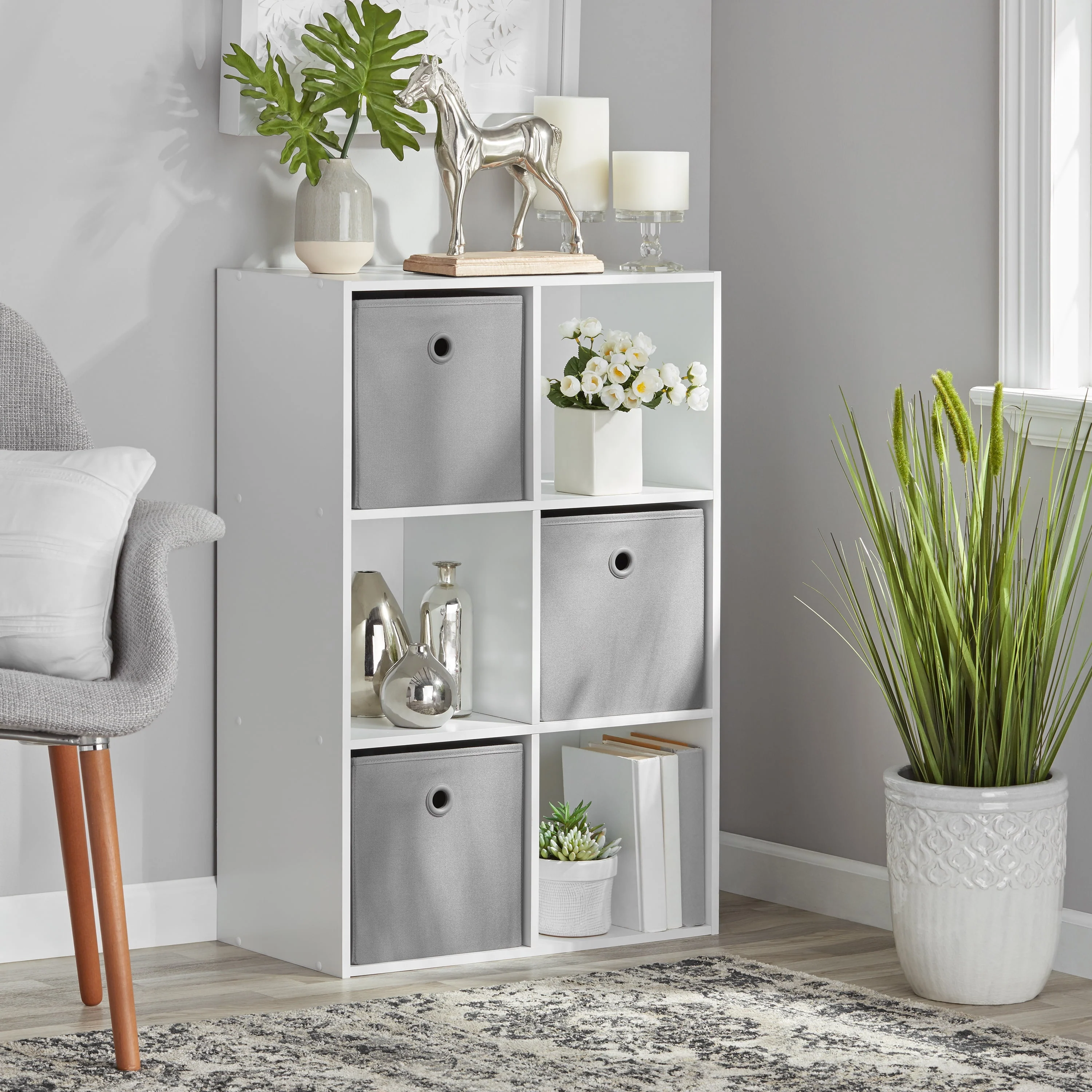 6 Cube Storage Organizer. White