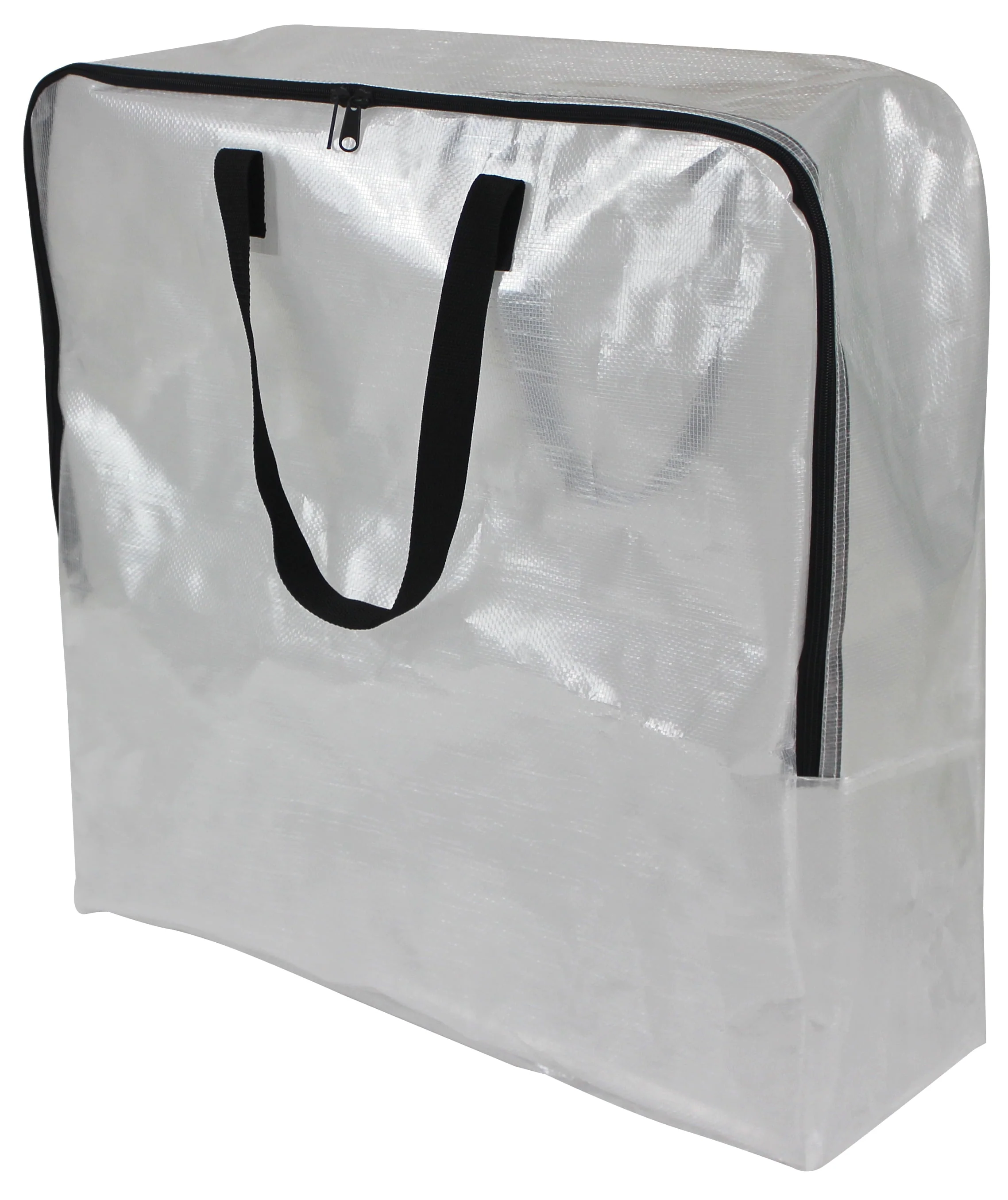Clear 24 Gallon Heavy Duty Slim Storage and Moving Bag with Zipper Closure and Dual Carry Handles