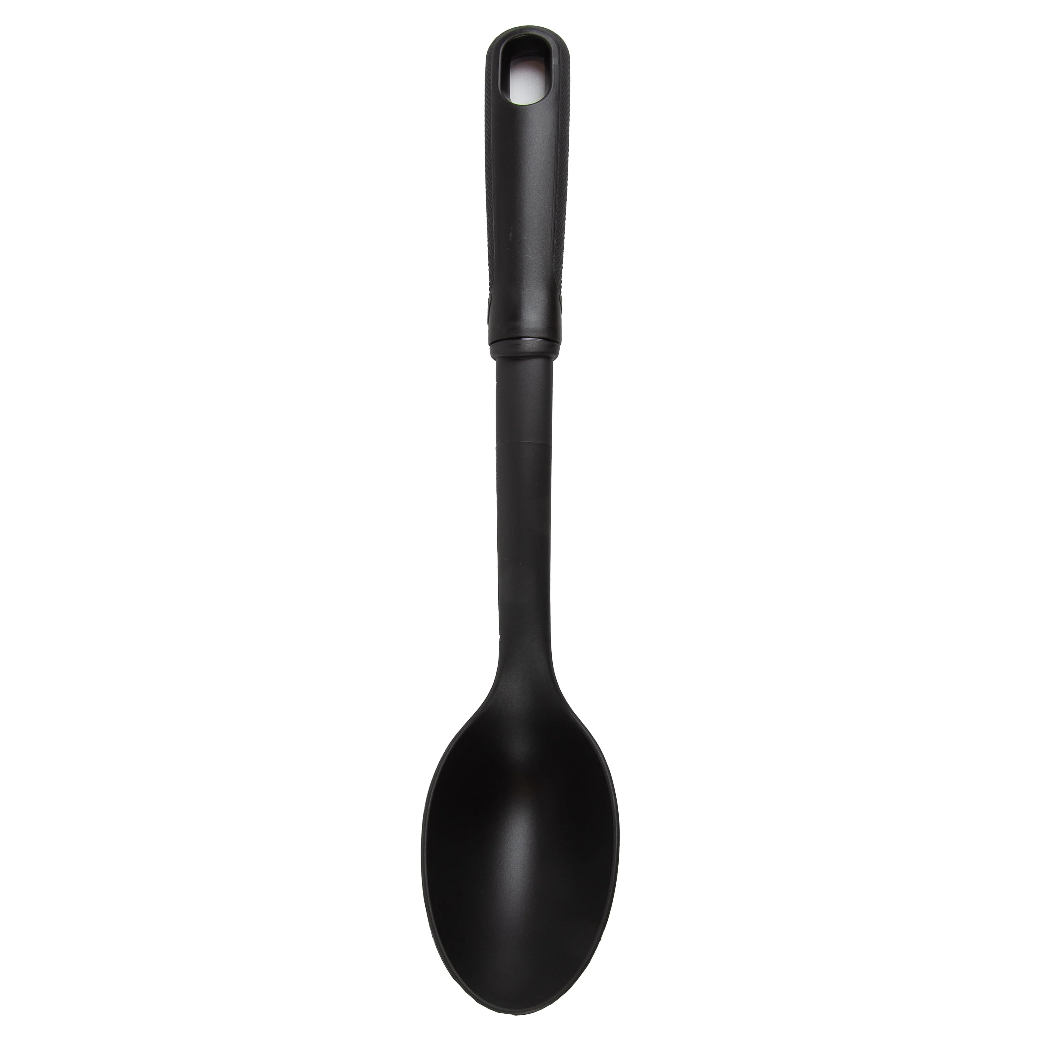 Nylon Solid Basting Spoon. Soft-Touch Handle. Black.