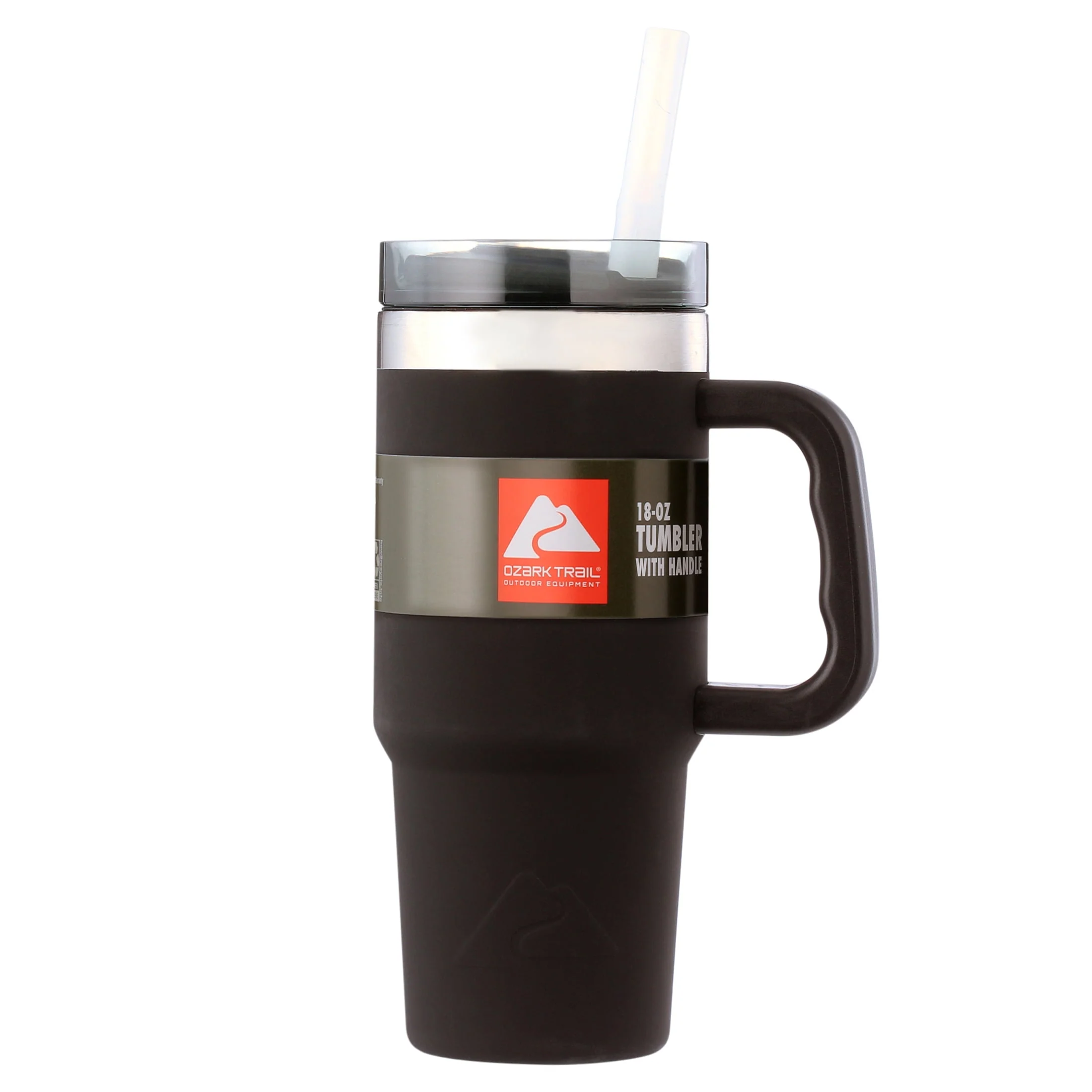 Ozark Trail 18 oz Stainless Steel Insulated Tumbler with Handle. Black