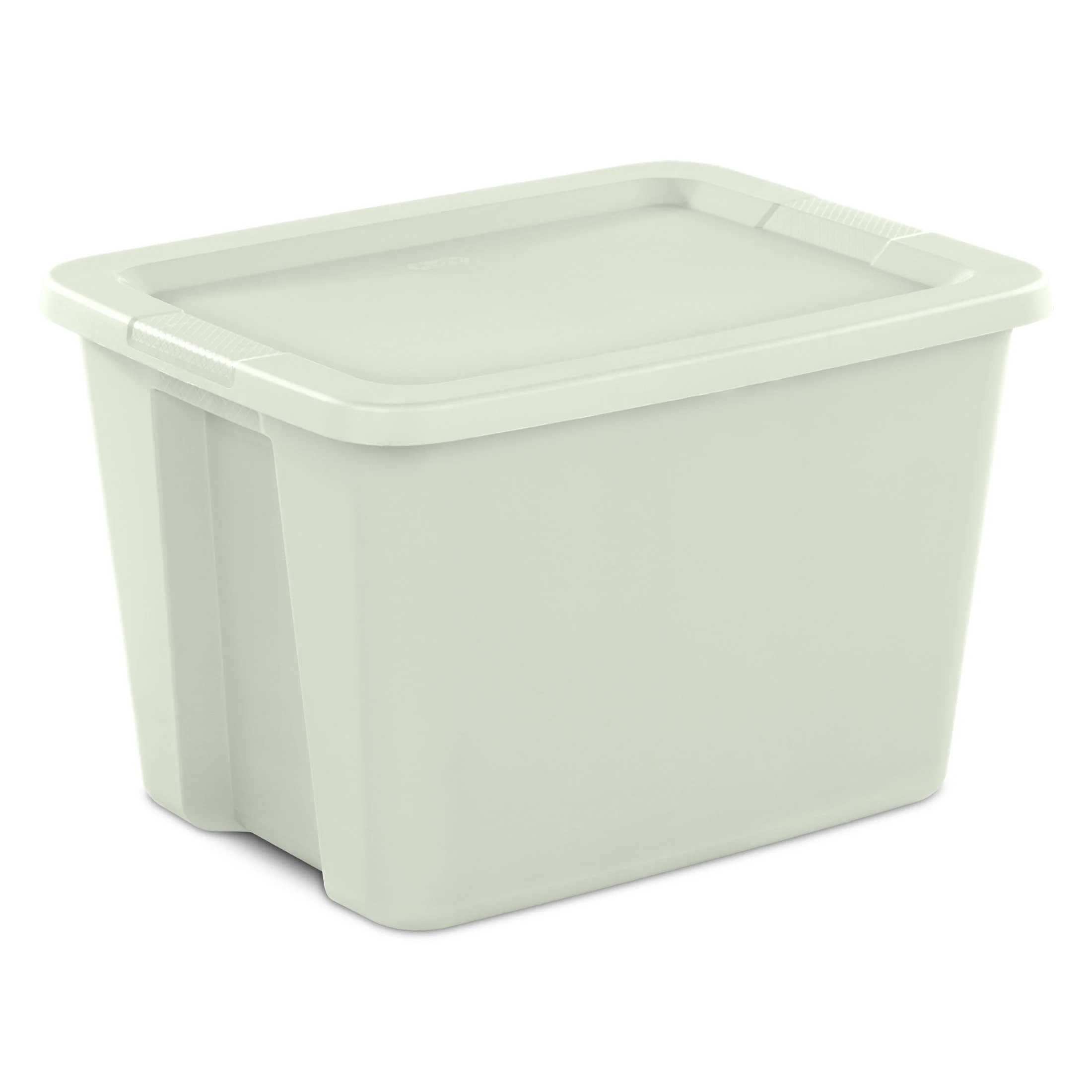 18 Gallon Tote. Plastic Storage Bin with Snap-on Lid. Light Green