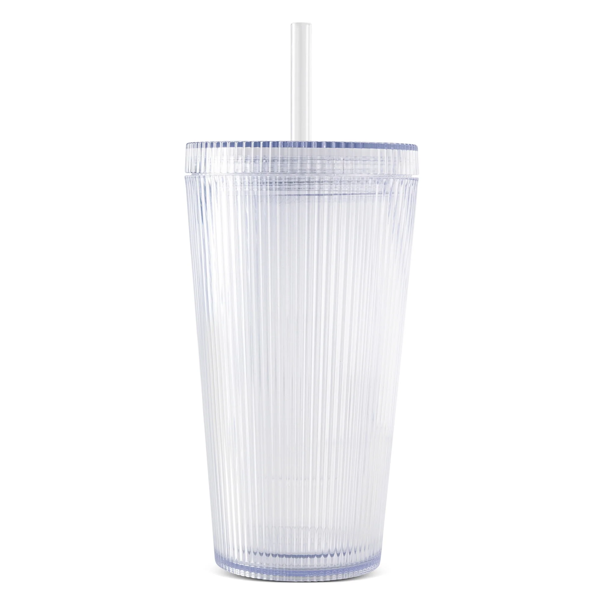 Double-Wall 18oz Iced Coffee Tumbler with Straw
