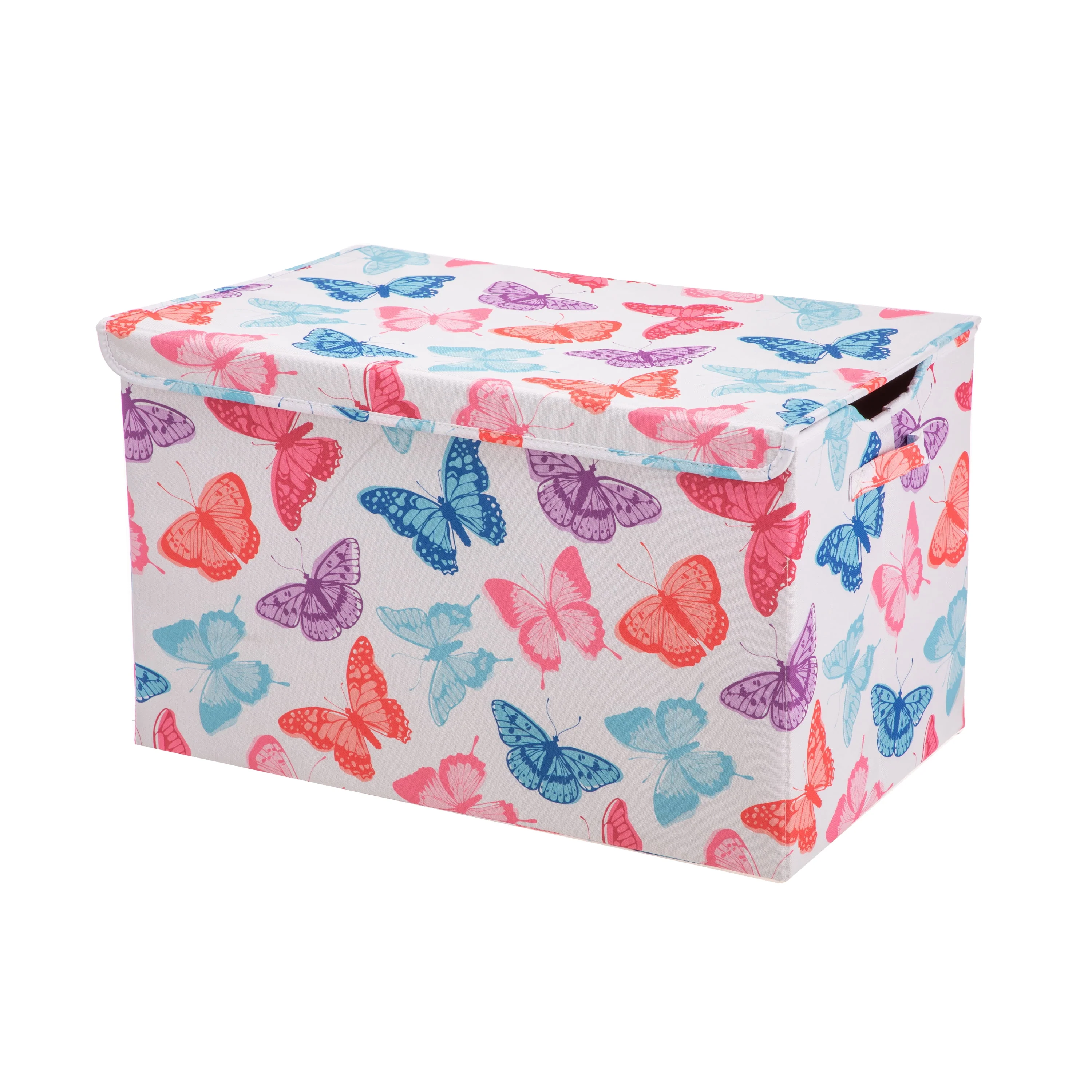 Kids Butterfly Pattern Collapsible Toy Storage Trunk. 24 in x 14.8 in x 15 in