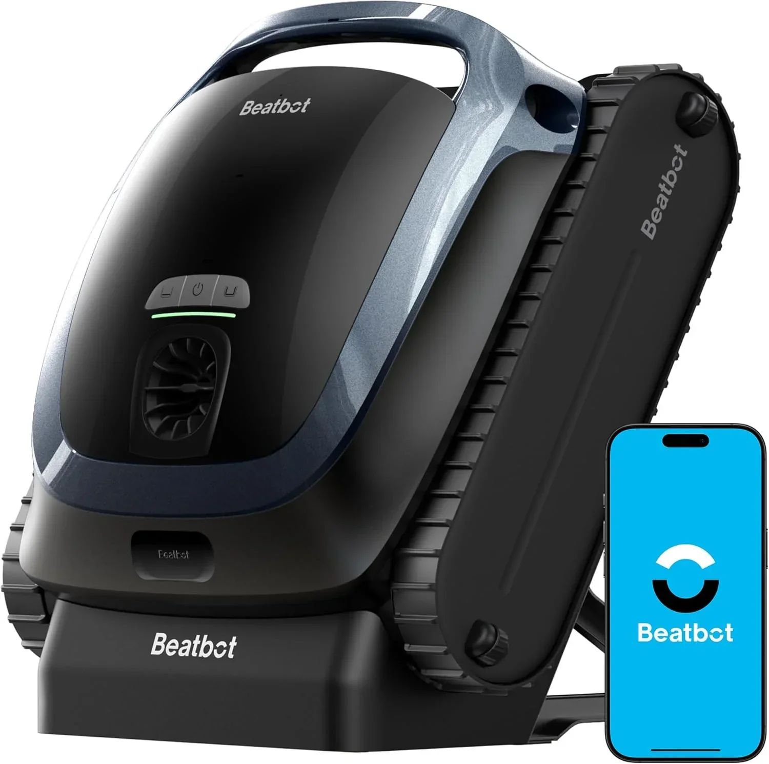 AquaSense 2 Cordless Robotic Pool Vacuum Cleaner. Smart Surface Parking. Double-Pass Waterline Scrubbing. Cleans Floor. Walls. and Waterline. Above & In-Ground Pools up to 3.230 sq.ft - Blue