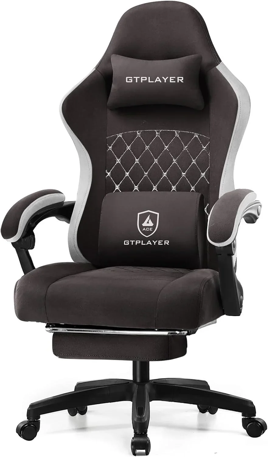Gaming Chair. Computer Office Chair with Pocket Spring Cushion. Linkage Armrests and Footrest. High Back Ergonomic Computer Chair with Lumbar Support Task Chair with Footrest