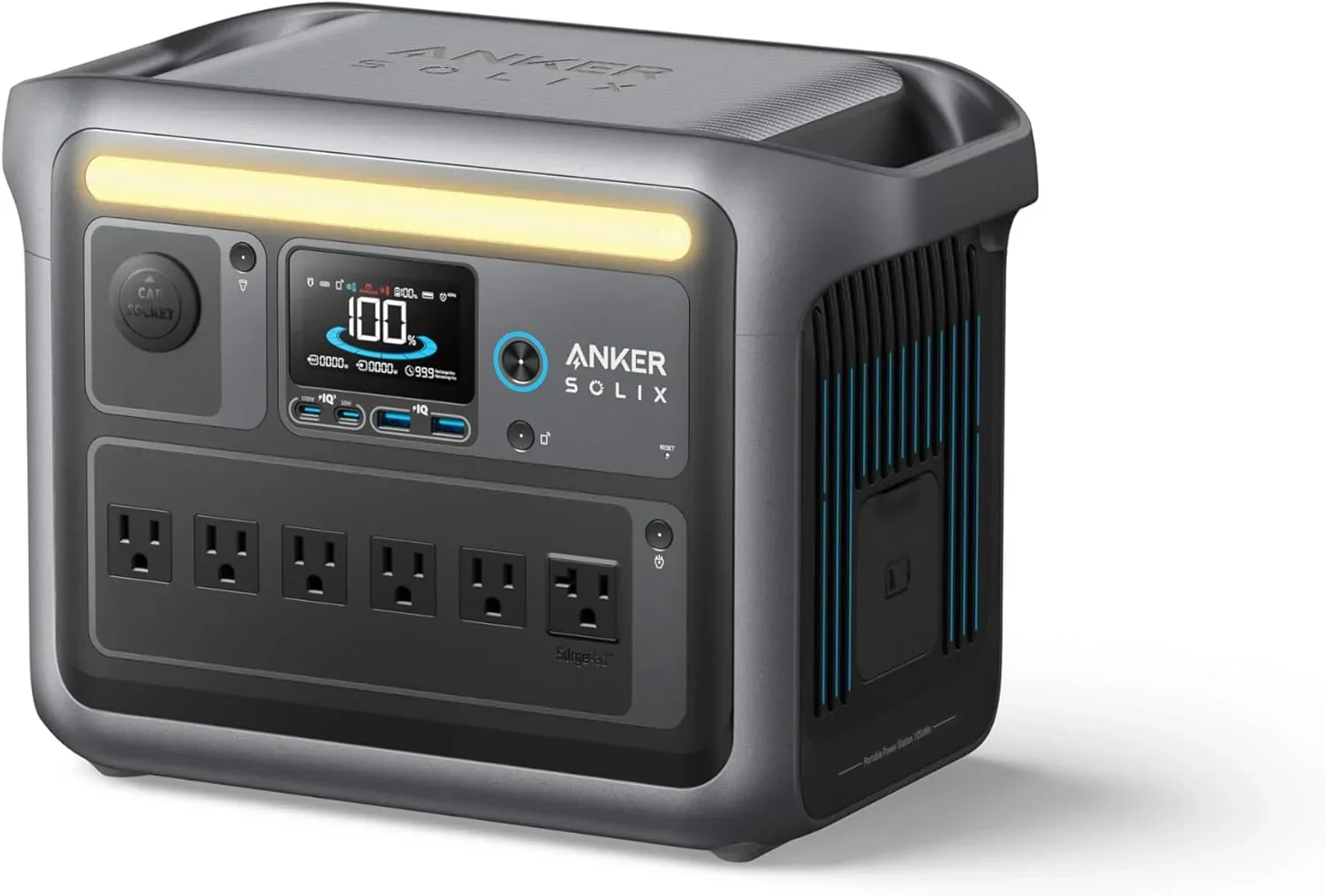 Portable Power Station with 200W Solar Panel. 1800W Solar Generator. 1056wh LFP (LiFePO4) Battery. 6 AC Outlets. Up to 2400W for Home. Power Outages. and Outdoor Camping