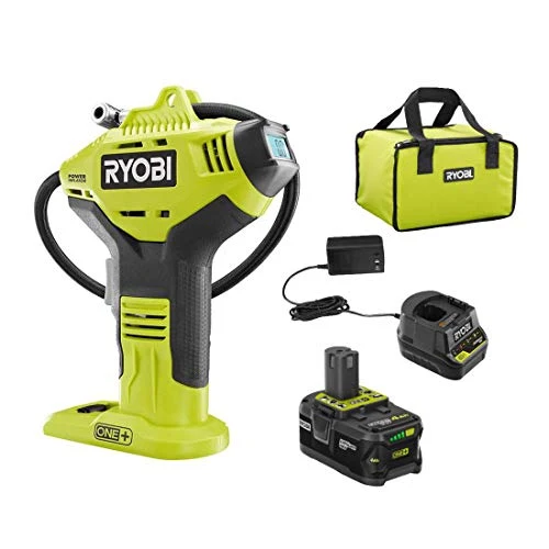 Cordless High Pressure Inflator with Digital Gauge & 18V Lithium-Ion Battery. Portable Tire & Sports Equipment Pump