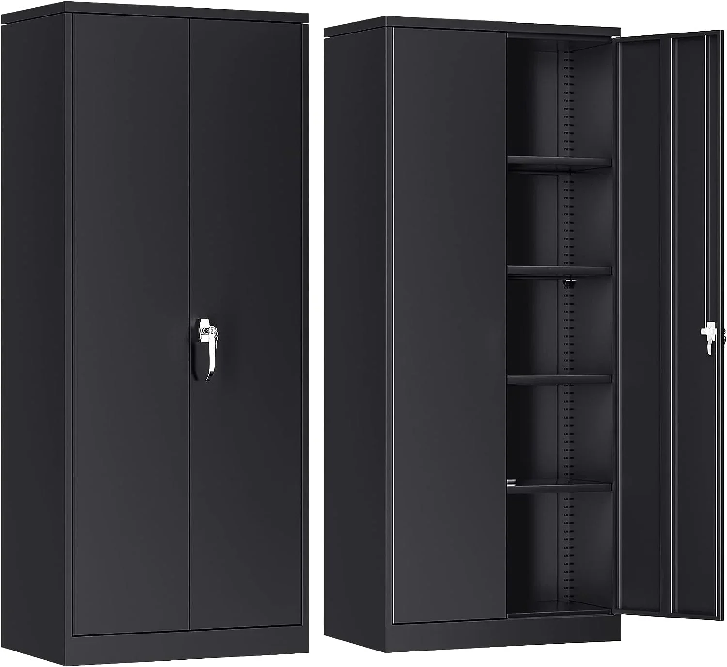 Atripark Metal Storage Cabinet with Lock. 72 Lockable Garage Tool Cabinet with Doors