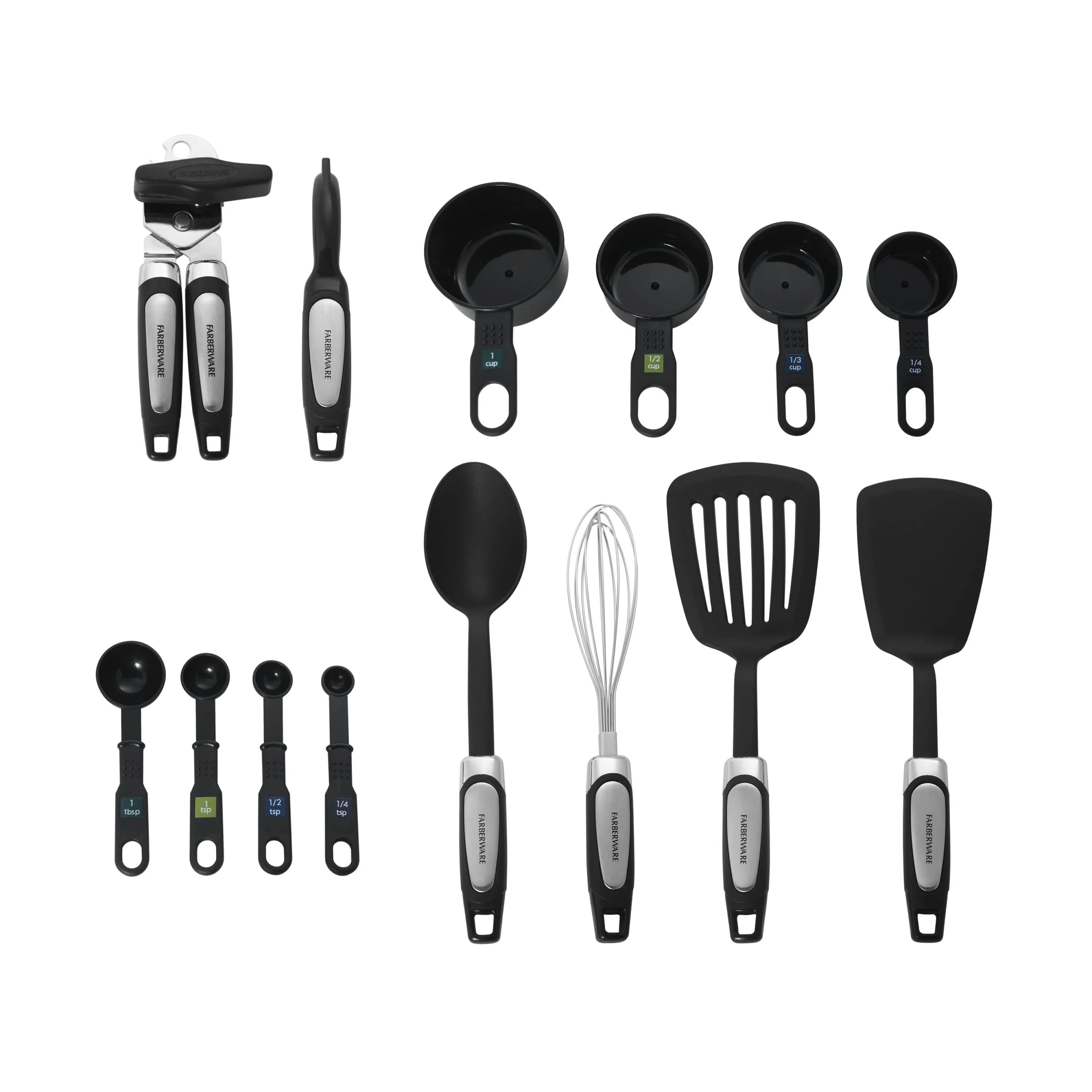 14-Piece Kitchen Tool and Gadget Kitchen Utensil Set in Black