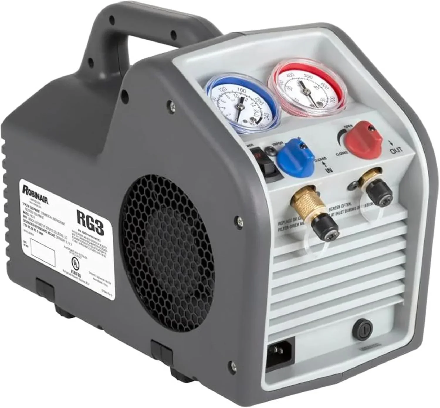 (Portable Refrigerant Recovery Machine ?C 115V. 60Hz. for Both Liquid and Vapor Refrigerant. White-Robinair
