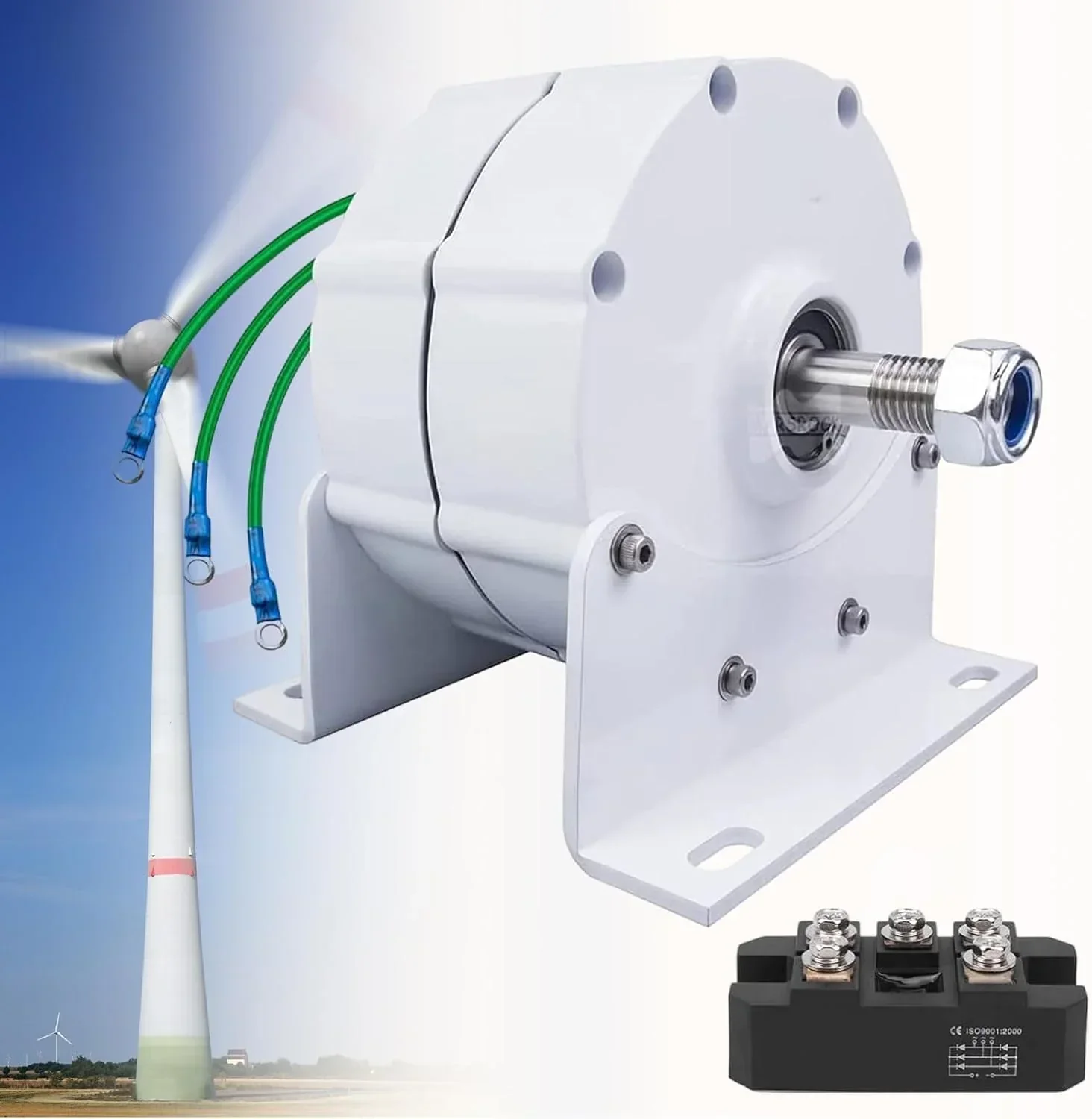 12000W Low RPM Permanent Magnet Generator 12V 24V 48V 120V 220V. Free Energy Gearless Permanent Magnet Generator Motor DIY for Wind Turbine Water Turbine.12V