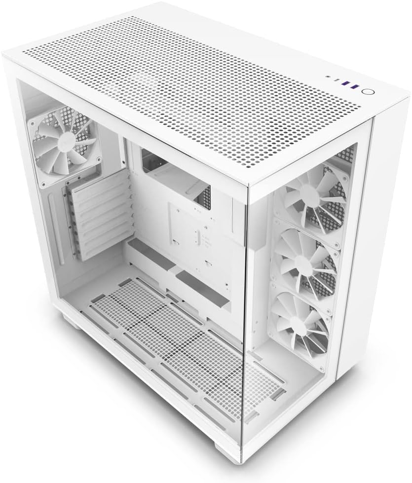 H9 Flow Dual-Chamber ATX Mid-Tower PC Gaming Case ?C High-Airflow Perforated Top Panel ?C Tempered Glass Front & Side Panels ?C 360mm Radiator Support ?C Cable Management ?C White