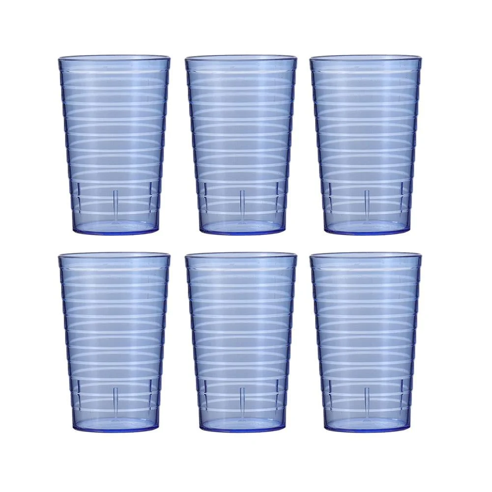Plastic Juice Cups Set Colorful Drinkware for Beverage Cocktail Beer Bar Restaurant Unbreakable Tumblers Glasses for Home Party Commercial Use