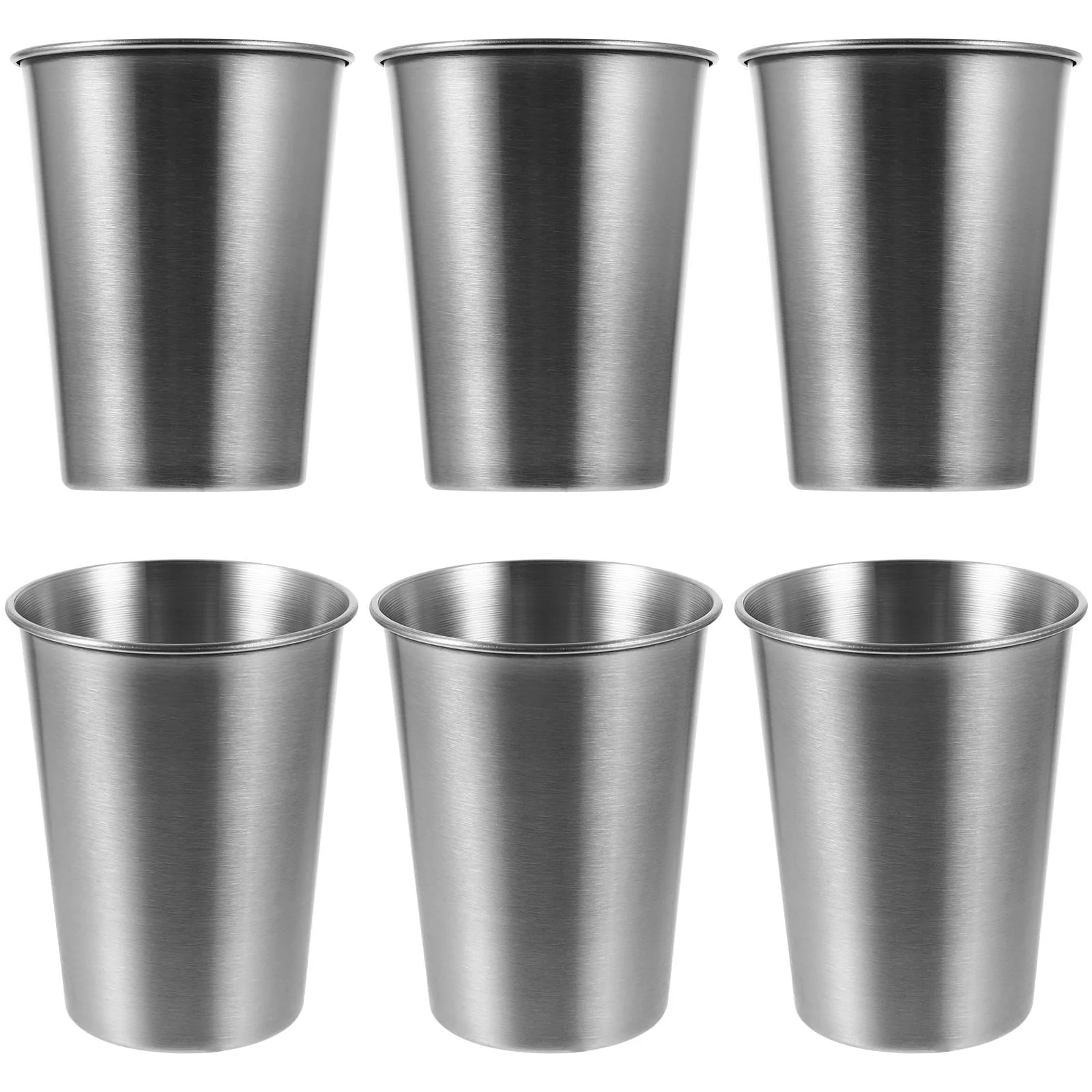 Milisten Set of 6 Stainless Steel Cups for Cocktails. Water. and Beverages Drinkware